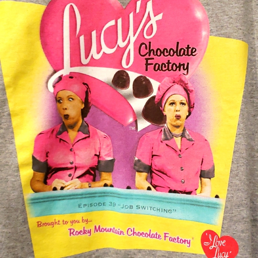 I Love Lucy tshirt Chocolate Factory Episode 39 vtg grey